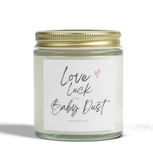 IVF Gift Candle, Love Luck & Baby Dust, Infertility Support Gift , TTC Fertility Care Package,  Encouragement Gift for Her