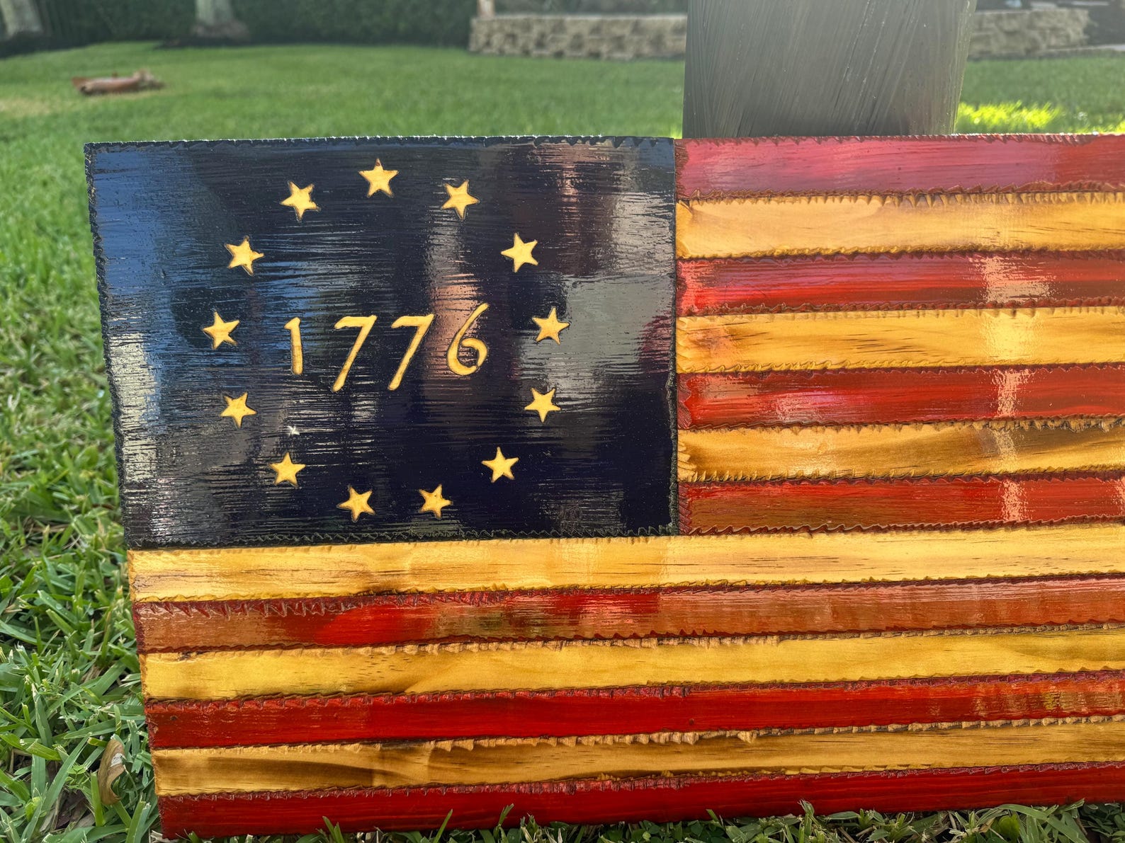 Handmade Betsy Ross, 1776, American Flag: Wooden Wall Art Decor ...