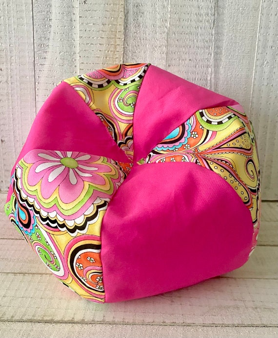 The Small Pink Paisley Puff bean Bag Chair for 1 6 Dolls Etsy