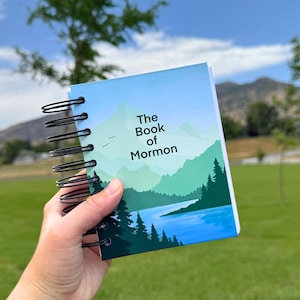Book of Mormon, Mini Spiral Bound, Portable Missionary Scriptures, Baptism Gift, Lay Flat Scriptures, Customize, Personalize Book of Mormon