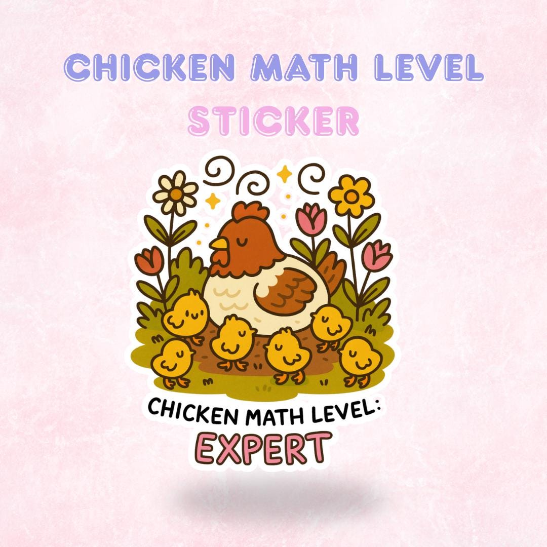 Chicken Math Level: Expert | Laminated Holographic Sticker/decal - Etsy