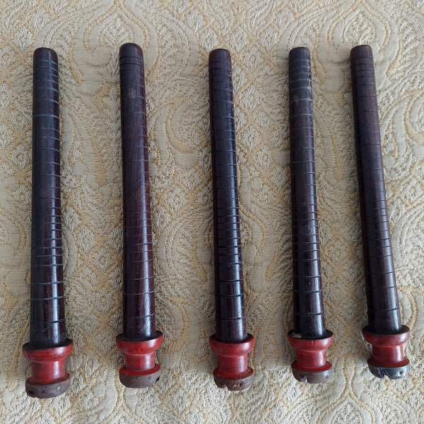 Unique Dark Brown Nostepinne Yarn Ball Winder - Vintage Wooden Spindles - Yarn Cakes - Free Shipping!