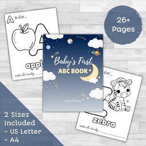 ABC Baby Shower Coloring Book Printable Alphabet Coloring Pages For Kids Baby Shower Activity Book Printable Baby Gift Keepsake PDF