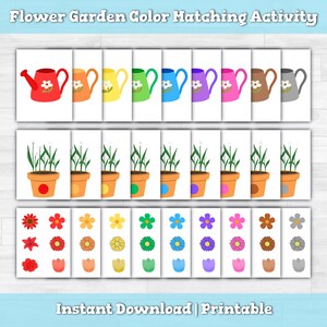 Flower Color Matching Activity For Kids Matching Activity For Toddlers Color Sorting Activity Toddler Educational Printable Activity