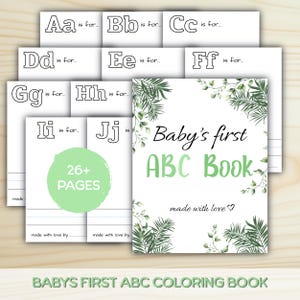 ABC Baby Shower Coloring Book Printable Alphabet Coloring Pages For Kids Baby Shower Activity Book Printable Baby Gift Keepsake PDF