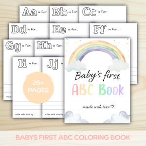 ABC Baby Shower Coloring Book Printable Alphabet Coloring Pages For Kids Baby Shower Activity Book Printable Baby Gift Keepsake PDF
