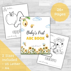 ABC Baby Shower Coloring Book Printable Alphabet Coloring Pages For Kids Baby Shower Activity Book Printable Baby Gift Keepsake PDF