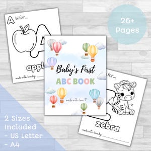 ABC Baby Shower Coloring Book Printable Alphabet Coloring Pages For Kids Baby Shower Activity Book Printable Baby Gift Keepsake PDF