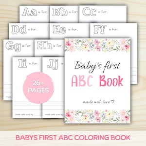 ABC Baby Shower Coloring Book Printable Alphabet Coloring Pages For Kids Baby Shower Activity Book Printable Baby Gift Keepsake PDF