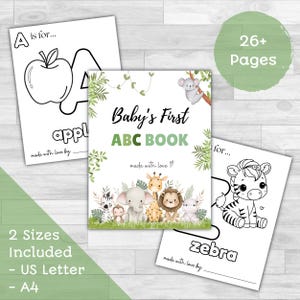 ABC Baby Shower Coloring Book Printable Alphabet Coloring Pages For Kids Baby Shower Activity Book Printable Baby Gift Keepsake PDF