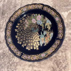 Moroccan plate Taous Le Paon original rare vintage piece