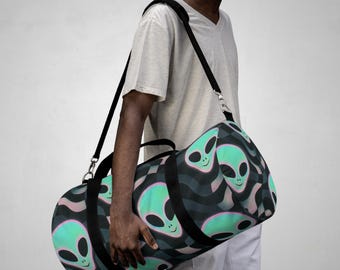 Alien Adventure Duffel | 'Lunar Wave' Extraterrestrial Travel Bag | 2 Sizes