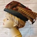Vintage Black Hat with Feathers - Pheasant Feather Hat - 1940s Black Straw Hat - Vintage Feather Hat - Black Red Hat - Black Feather Hat