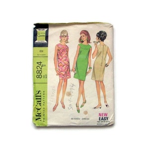 Vintage Sewing Pattern McCalls 8824 Vintage Dress Pattern Short Dress Day Dress Size Small 31 Bust 1960s Sewing image 2