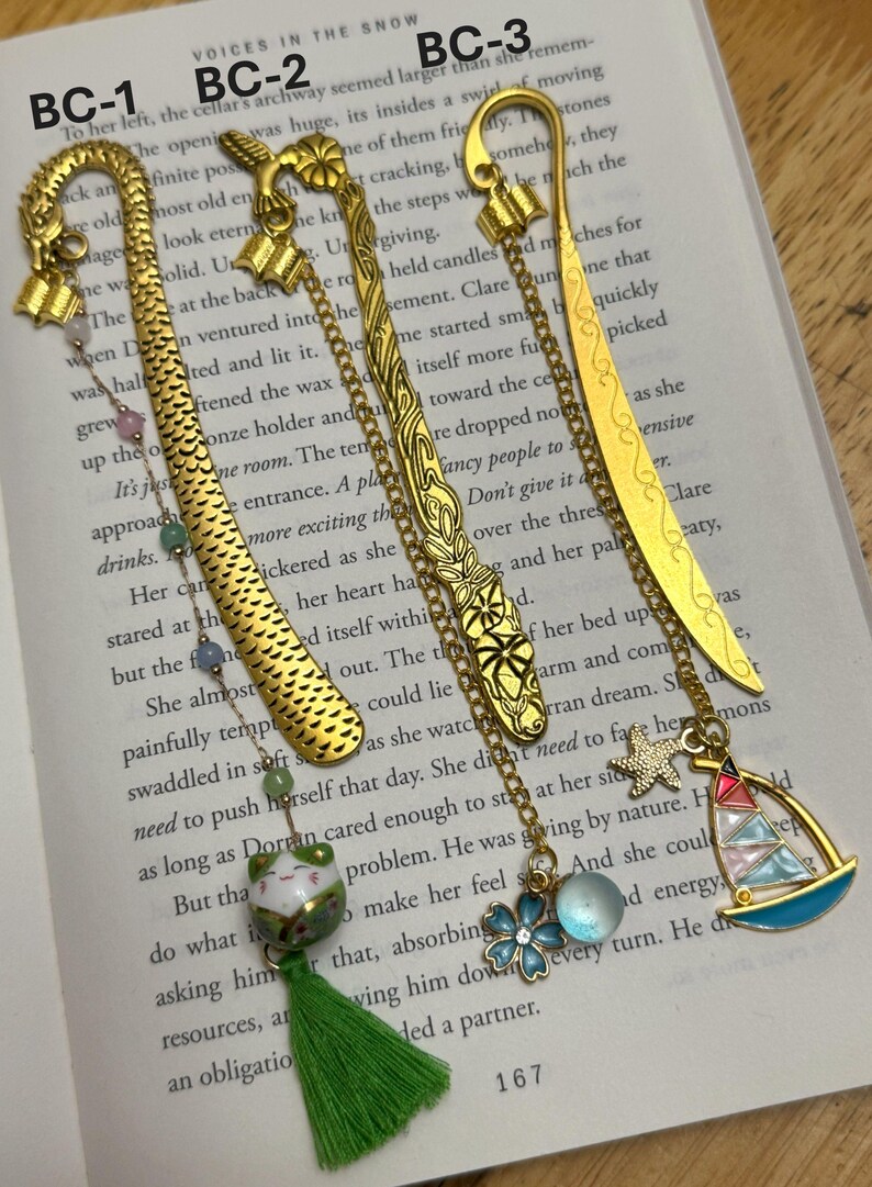 Unique Premade Metal Bookmarks Adorned With Charms. - Etsy