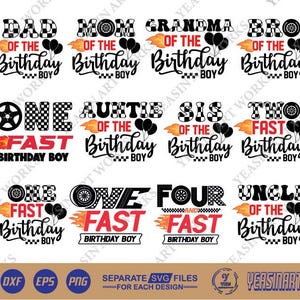 Race Car Birthday SVG Bundle: Family Matching Party Designs (Digital Download