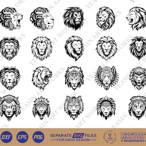 Lion Head SVG-vector: Cricut, silhouet, clipart (digitale download)