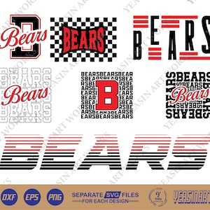 Paquete SVG de los Bears, archivos de corte del equipo de fútbol (svg, png, dxf, eps)