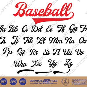 Baseball Font SVG: Vector Cuttable Design (Digital Download)