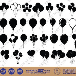Balloons SVG, Balloons Vector, Silhouette, Cricut file, Clipart, Cuttable Design, Png, Dxf & Eps Designs.