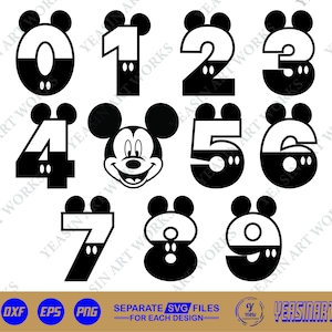 ミッキーマウスの数字0～4 - Etsy 日本
