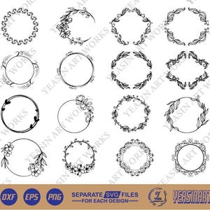 Circle Frame SVG, Circle Frame Vector, Silhouette, Cricut file, Clipart, Cuttable Design, Png, Dxf & Eps Designs.
