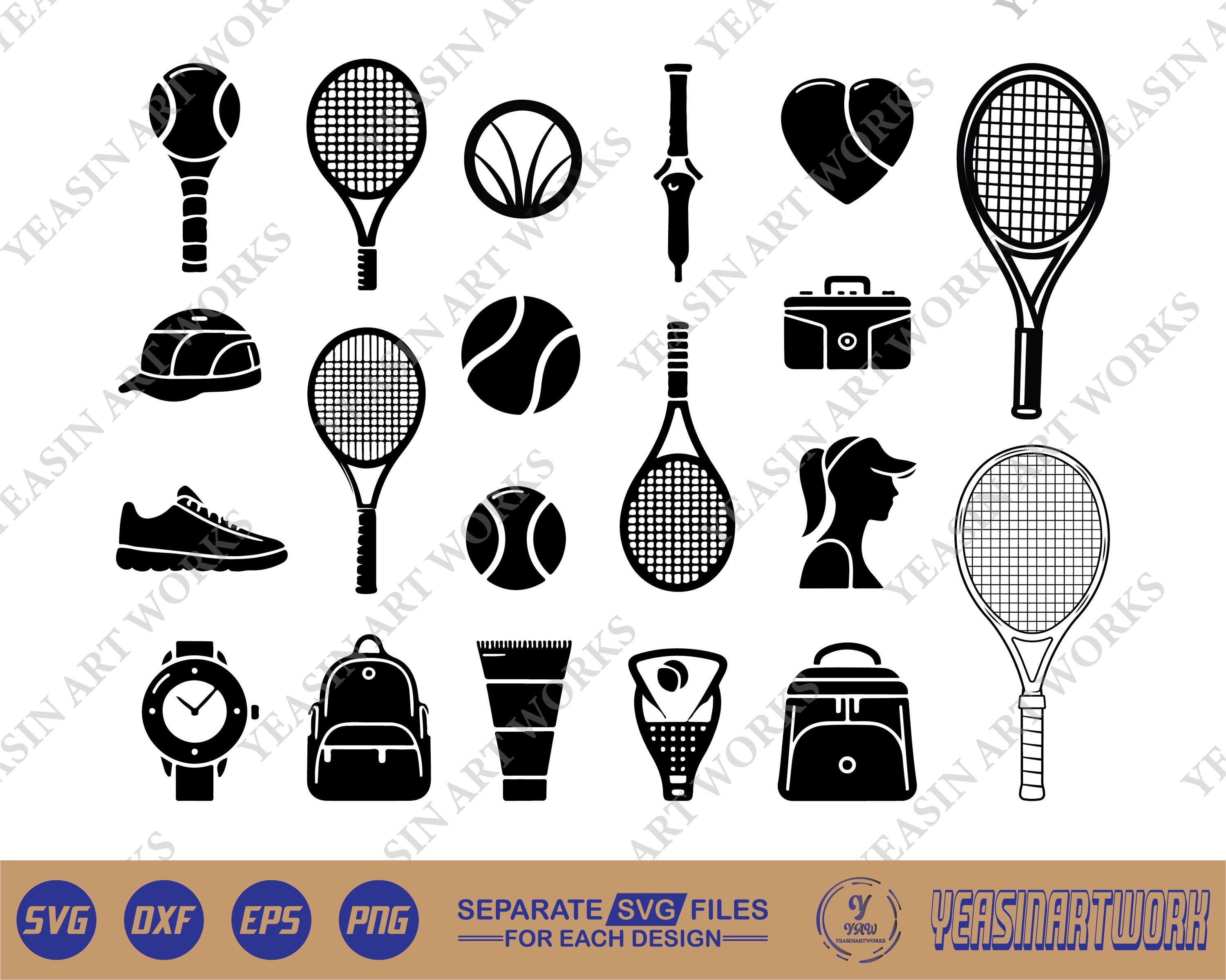 Tennis Racket SVG, Tennis Racket Vector, Silhouette, Cricut File ...