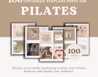 100 Customizable Pilates Instagram Templates Posts + 42 Studio Images!