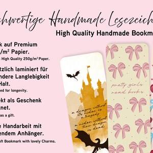 Lesezeichen Fourth Wing, Onyx Storm, Iron Flame, Drache, Fantasy, mit Drachen-Charm, Handmade für Buchfans