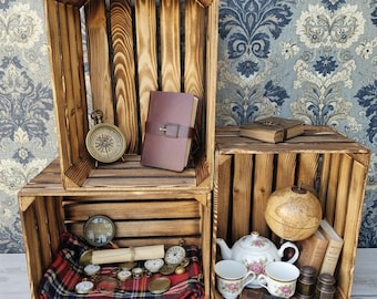 Caisses en bois pour décoration et rangement 50x40x30 cm, caisses solides. Caisses de pommes et de fruits