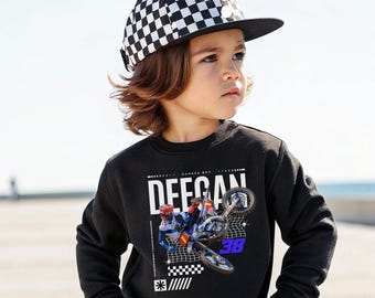 Haiden Deegan Kids Motocross Sweatshirt, Kids Motocross Jersey, Kids Race T-Shirt, Boys Dirt Bike Shirt, Kids Racing Haiden Deegan Shirt