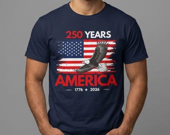 4th of July Men's T-shirt, Patriotic Eagle Flag Tee, America 250th Anniversary 1776-2026 Shirt, USA Independence Day T-Shirt, Fourth of July