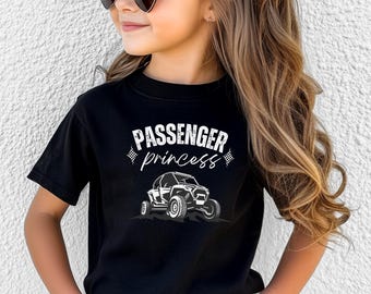 Passenger Princess Kids Graphic Tee, Side by Side Tshirt, Mudding Shirt, Girls ATV Shirt, Offroad ATV UTV Shirt, Country Girl Riding Shirt