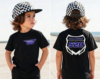 Custom Motocross T-shirt, Personalized Kids Motocross Shirt, Kids Dirtbike Tee, Toddler Dirtbike Shirt, Boys Motocross Custom Number