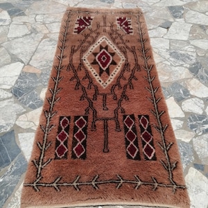 Moroccan Runner rug - Moroccan runner rug - Pink runner rug - Hallway runner Morrocan - Soft Wool runner, Berber runner, colorful rug runner