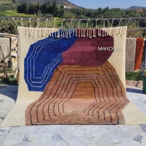 Teppich beni ourain, Teppich für Wohnzimmer, Berber Teppich 200x300, Berberteppich, Beni Ourain, teppich handgefertigt