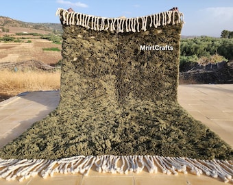 Moroccan Handmade Rug Mrirt Rug Custom Sage Green Abstract