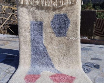 本物のモロッコラグ ベニ・ウラインラグ 手織り 100% ウール