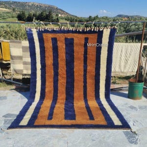 Moroccan rug blue -Berber rug - Custom moroccan rug - Beni ourain rug - Handmade Morrocan rug - Solid blue rug - Custom made rugs - Teppich