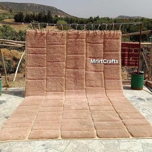 Terracotta Moroccan Rug - Soft Wool Berber Carpet - Handmade Textured Design - Modern Earthy Boho Decor - Custom Rugs - Wool Rugs