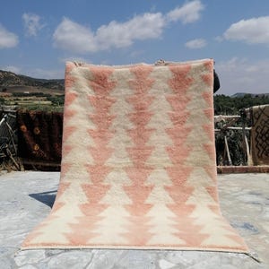 Artistic Moroccan Rug 8x10, Handmade Rug, White Pink Rug, Moroccan Carpet, Beni Ourain Rug, Tribal Berber Rug, Authentic Carpet, Teppich