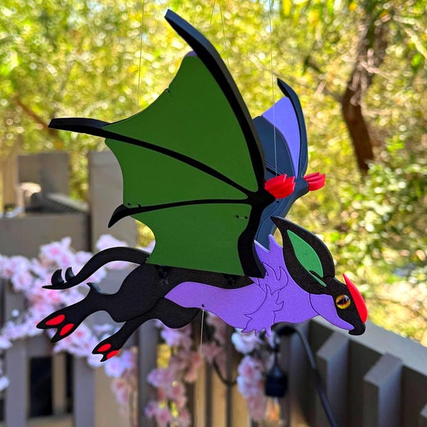 Flying Echo Dragon – Dark Fantasy Hanging Mobile
