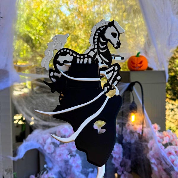Flying Skeletal Horse – Gothic Halloween Hanging Mobile