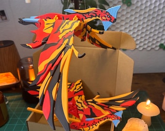 DIY Crimson Sky Hunter-byggsats – Bygg din egen flygande fantasy-rovdjur
