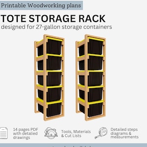 DIY 27-Gallon Tote Storage Rack Plans: Easy Garage Organization (PDF)
