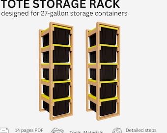 DIY 27-Gallon Tote Storage Rack Plans: Easy Garage Organization (PDF)