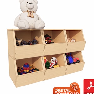 DIY Stapelbarer Vorratsbehälter aus Holz: Spielzeug Organizer & Vorratskammer (PDF Download)