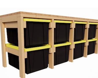 Tote Storage Workbench Build Plan: 8 Unit Rack, Woodworking Plans (PDF Download)