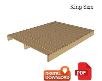 DIY King Size Low Profile Bed Frame Plan (PDF File)