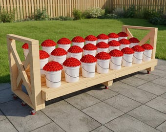 3-Tier Planter Stand Plans for 5-Gallon Buckets | DIY Vertical Garden Rack | Printable Digital Build Plans | Outdoor Gardening Stand